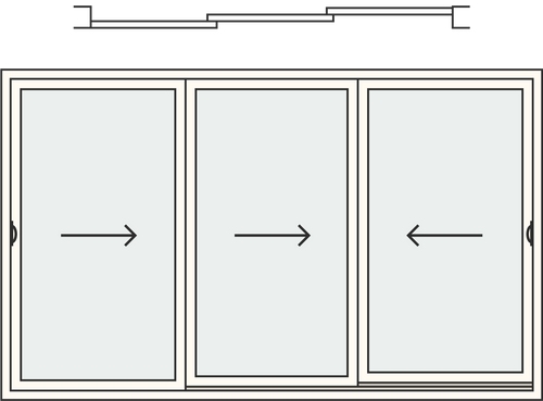 Aluminium Sliding Door 3560x2100 | 3 panels