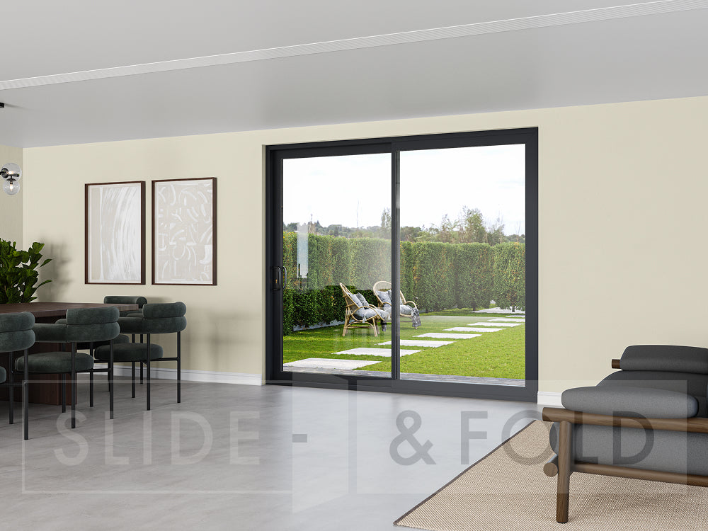 2 Panel Grey Sliding Doors