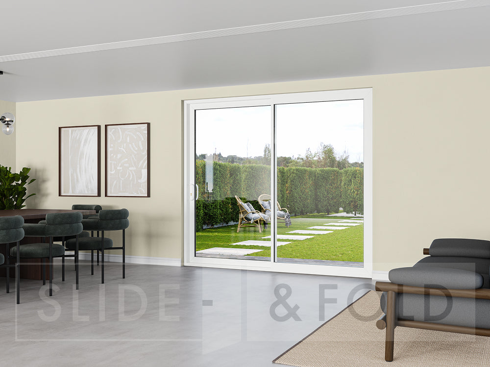 2 Panel White Sliding Doors