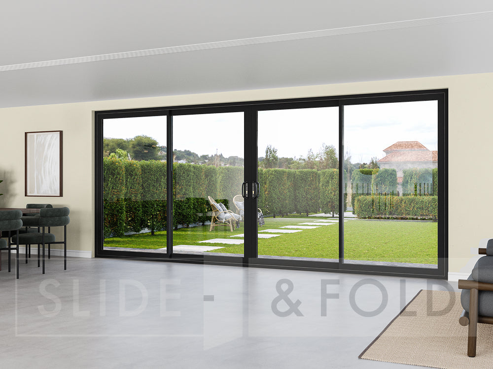 4 Panel Black Sliding Doors
