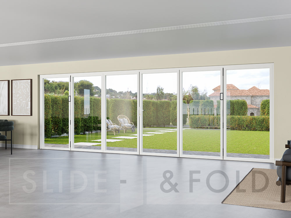 6 Panel White Bifold Door