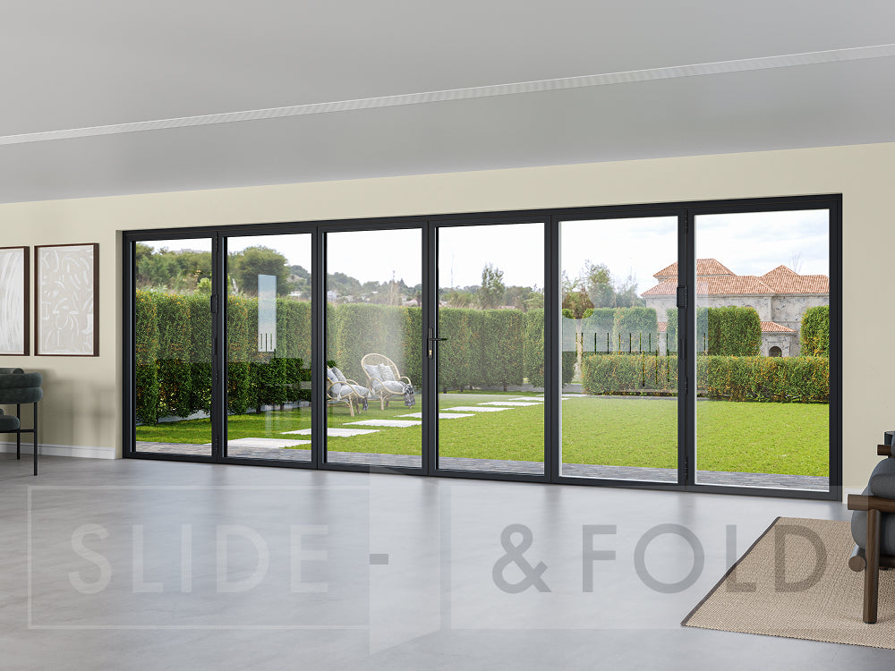 6 Panel Grey Bifold Door