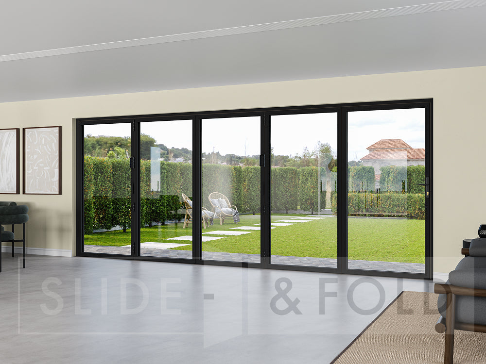 5 Panel Black Bifold Door
