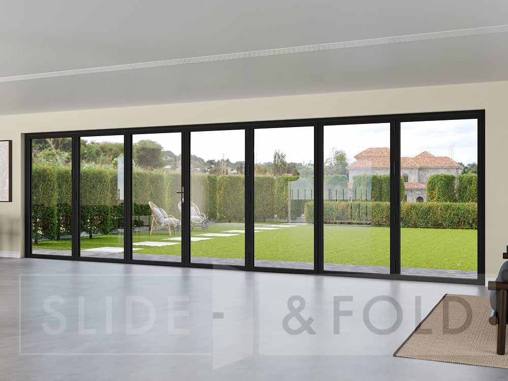 7 Panel Black Bifold Door