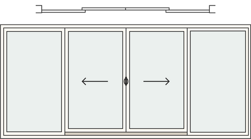 4 Panels (2 Sliding + 2 Fixed)