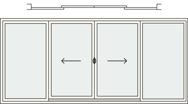 4 Panels (2 Sliding + 2 Fixed)