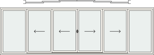 6 Panels (4 Sliding + 2 Fixed)