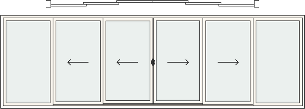 6 Panels (4 Sliding + 2 Fixed)
