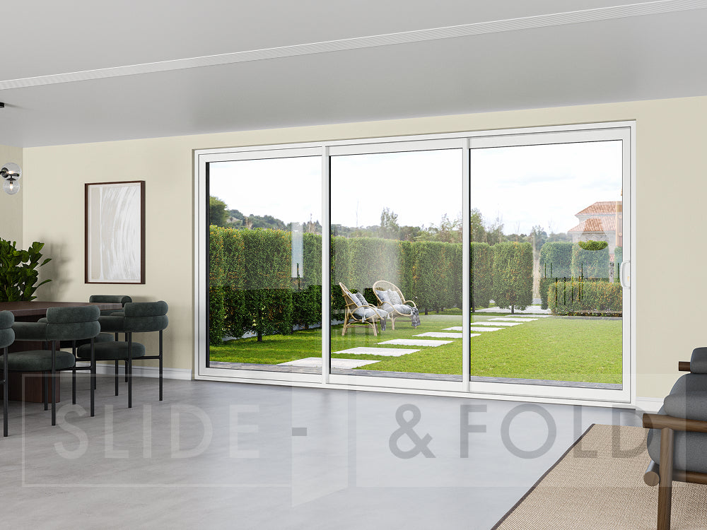 3 Panel White Sliding Doors