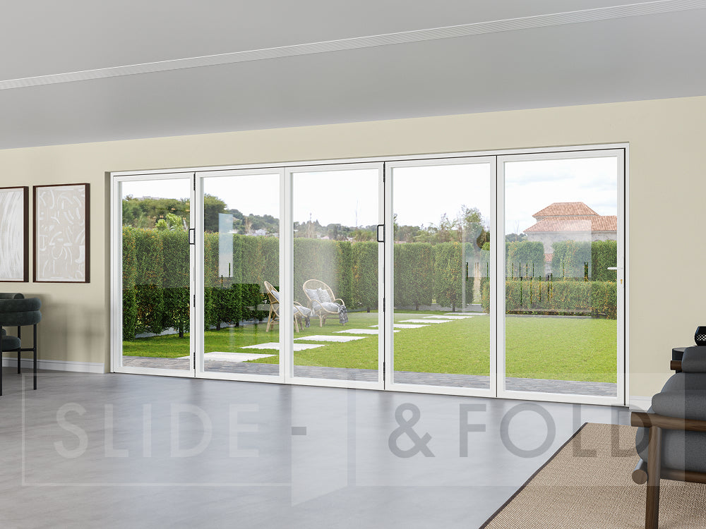 5 Panel White Bifold Door