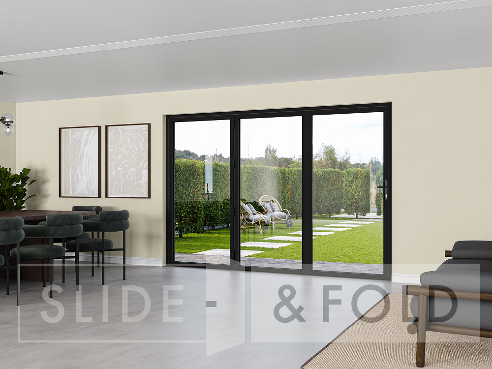 3 Panel Black Bifold Door